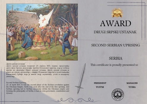 SECOND SERBIAN UPRISING - award logo